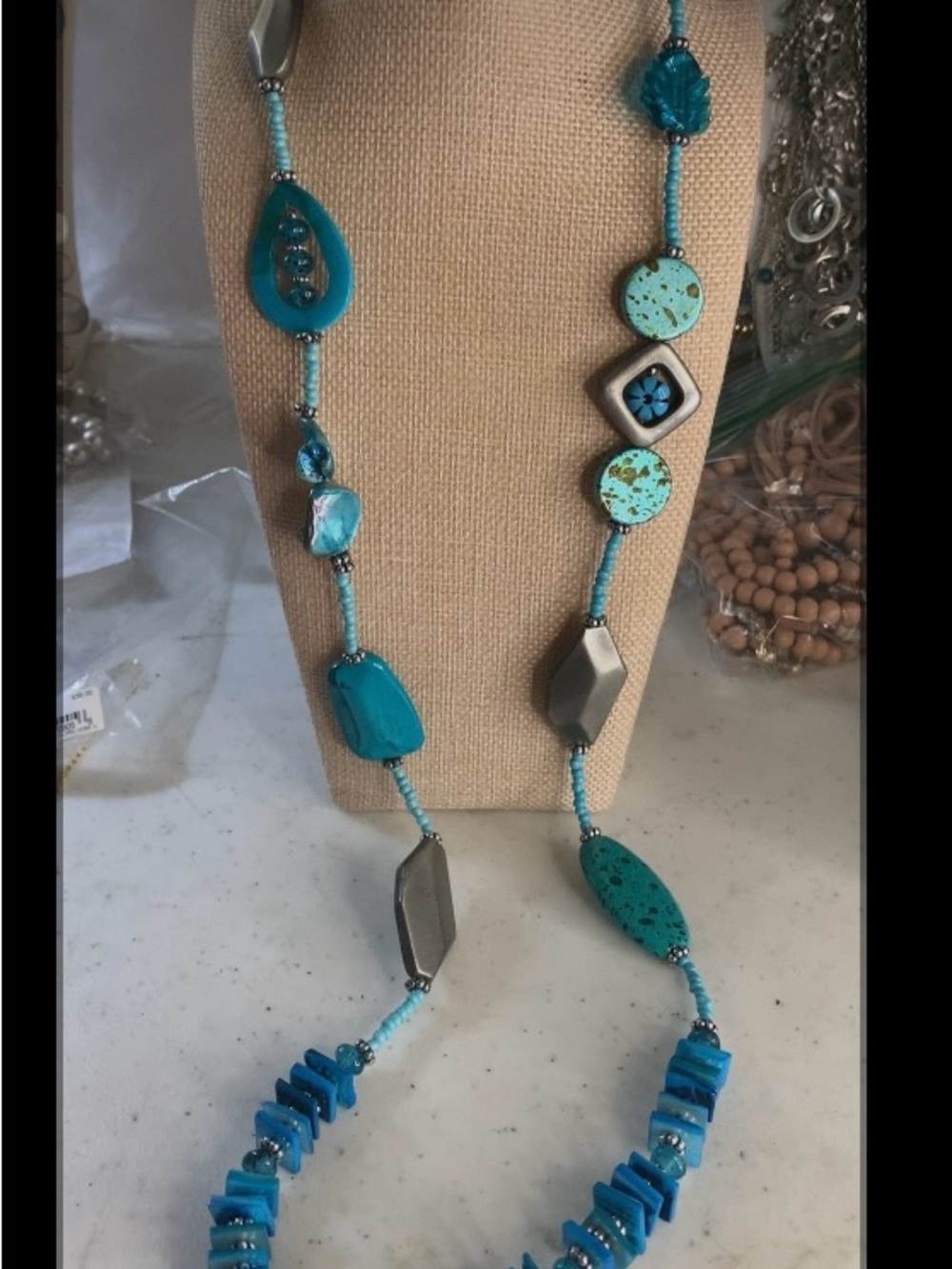 Turquoise Mixed-Bead Long Necklace - Women's Jewelry